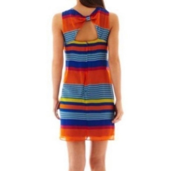 Bisou‎ Bisou sleeveless striped shift dress Size 4 Summer Party Festival Spring - Picture 2 of 10